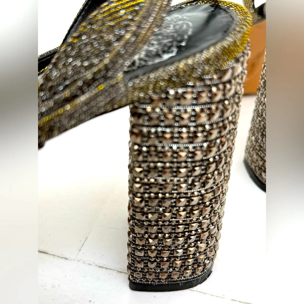 Vince Camuto Silver Heels with Embellished Strap - Picture 11 of 16